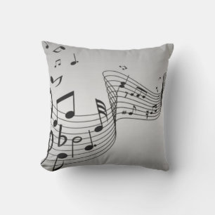 Almofada Notas de música no Silver
