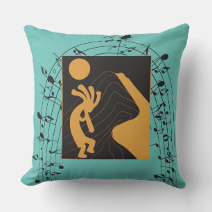 Almofada Notas de Música Travesseiro decorativo Kokopelli