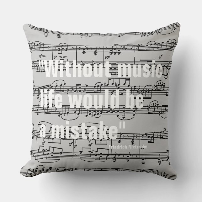 Almofada notas musicais e citação (Frente)