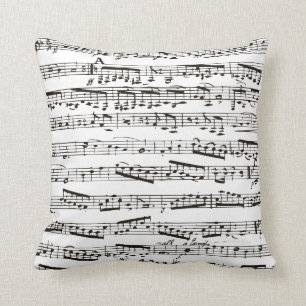Almofada Notas musicais preto e branco