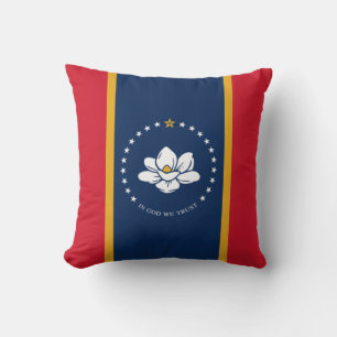 Almofada Nova Bandeira do Magnólia do Mississippi