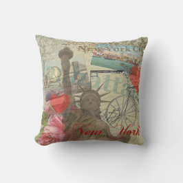 Almofada Nova Iorque Vintage Liberty Skyline - Símbolo de A