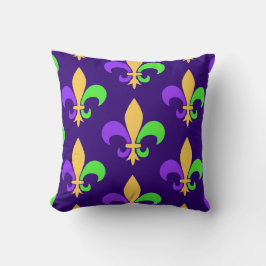Almofada Nova Orleans Mardi Gras Purple Fleur de Lis