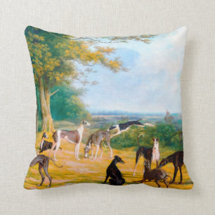 Almofada Nove Greyhounds em uma paisagem por Jacques-Lauren