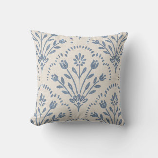 Almofada Novo padrão de vieira floral azul de casa de campo