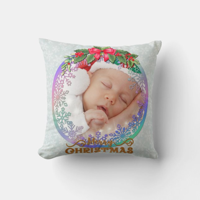 Almofada Novo parto de bebê é Natal, Anúncio de Nascimento (Frente)