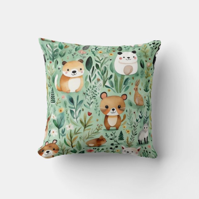 Almofada Núcleo de algodão, zona verde, paisagem rural (Frente)