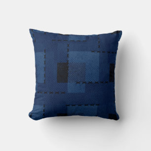 Almofada Núcleos geométricos de textura azul escura