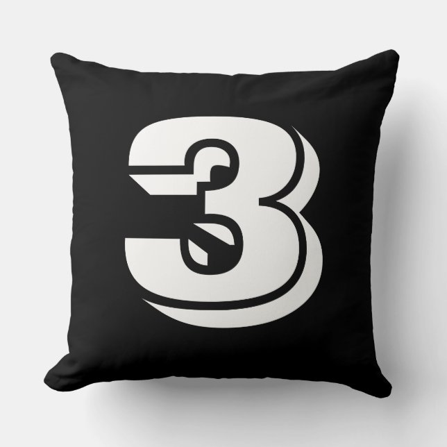 Almofada Numerado - Branco em Vermelho (Frente)