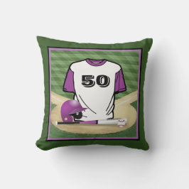 Almofada Número Personalizado do Campo Baseball Purple Jers