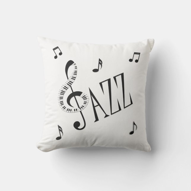 Almofada Números negros Jazz Prata (Frente)