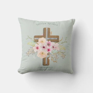 Almofada NUN - Ordenação ou Aniversário - Cruz Floral