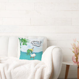 Almofada Nunca Desista De Um Pássaro De Choque De Sapo