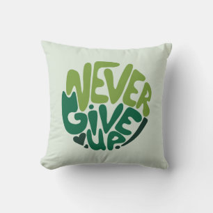 Almofada Nunca Desistir - Letra de Mão Positiva Verde