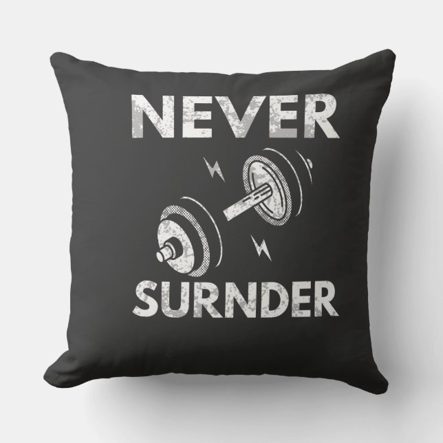 Almofada Nunca renderizar - Travesseiro decorativo motivaci (Frente)