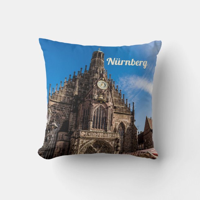 Almofada Nuremberg Hauptmarkt Nürnberg Bavaria Alemanha (Frente)