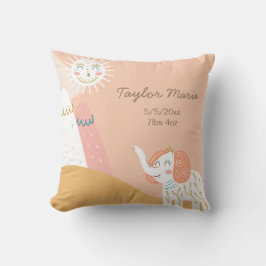 Almofada Nursert Birth Stats Boho Sunshine Elephant