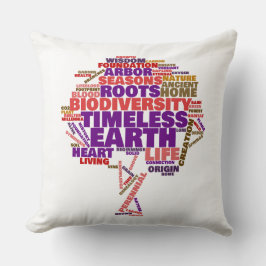 Almofada Nuvem de Tags da Árvore da Vida Inspiradora