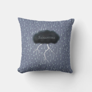 Almofada Nuvem e Chuva Personalizadas do Dia de Tempestade