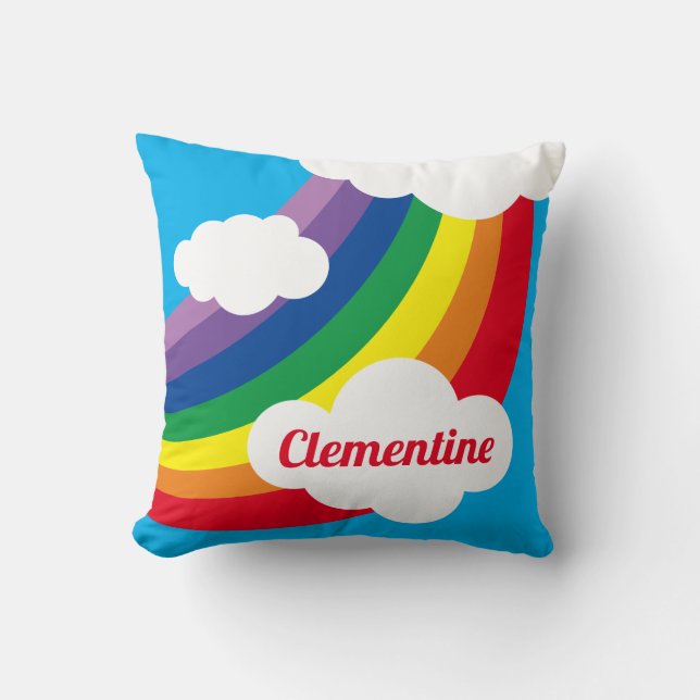 Almofada Nuvem Personalizada, Raindropes e Rainbow Cushion (Frente)