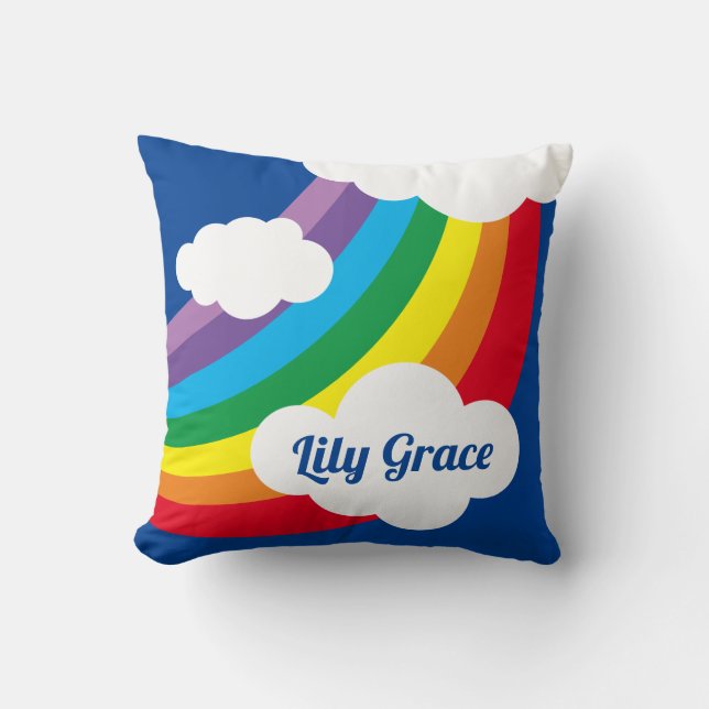 Almofada Nuvem Personalizada, Raindropes e Rainbow Cushion (Frente)
