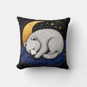 Almofada ☁️🐻 Nuvem Urso Branco Adormecido Presente Decoraç