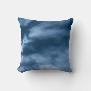 Almofada Nuvens de Céu Azul Escuro, Tempestade Abstrato Dra