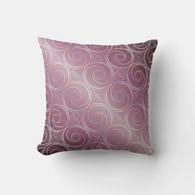 Almofada O abstrato circunda o teste padrão japonês roxo (Frente)