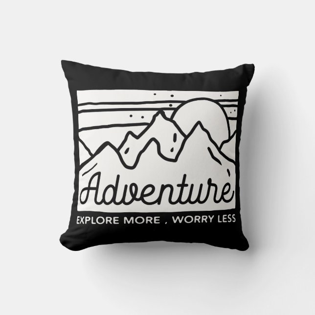 Almofada O Adventure Explore mais se preocupa menos (Frente)