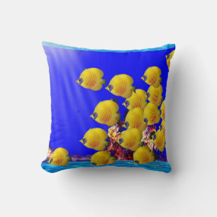 Almofada O amarelo pesca o travesseiro decorativo