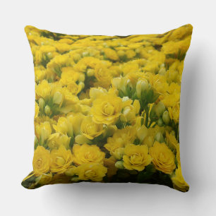 Almofada O amarelo vibrante floresce a fotografia bonita da