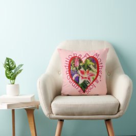Almofada O amor da mãe é Bonito coração floral incondiciona