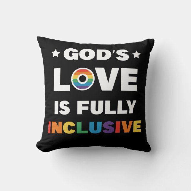 Almofada O Amor de Deus é Totalmente Inclusivo Mês do Orgul (Frente)