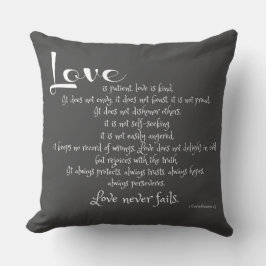 Almofada O amor é paciente (versículo da escritura de Corín