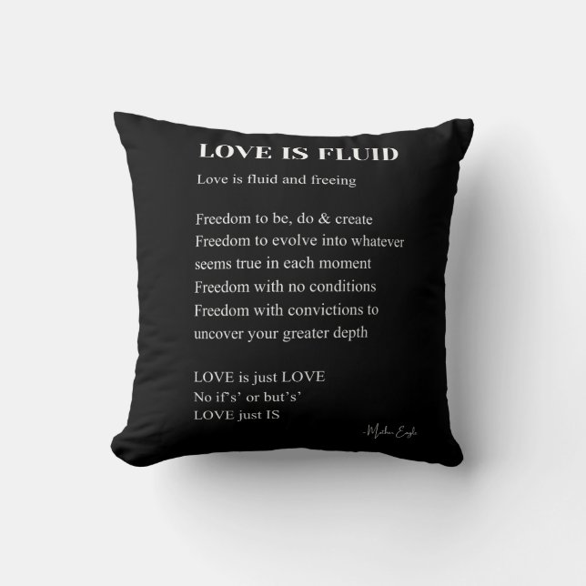 Almofada O amor é poesia em prosa fluida (Frente)