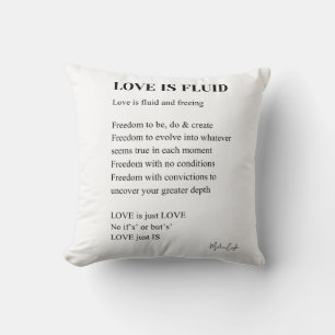 Almofada O amor é poesia fluida