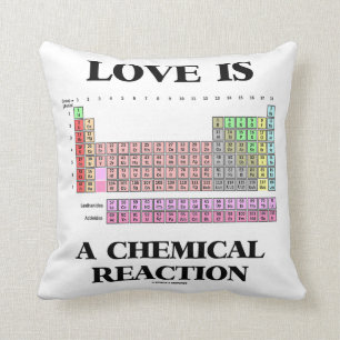 Almofada O amor é uma reacção química (a mesa periódic