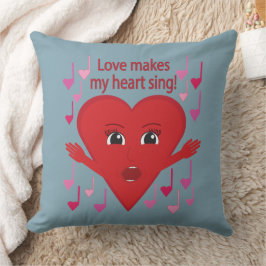 Almofada "O amor faz meu coração cantar!" Cantando Coração