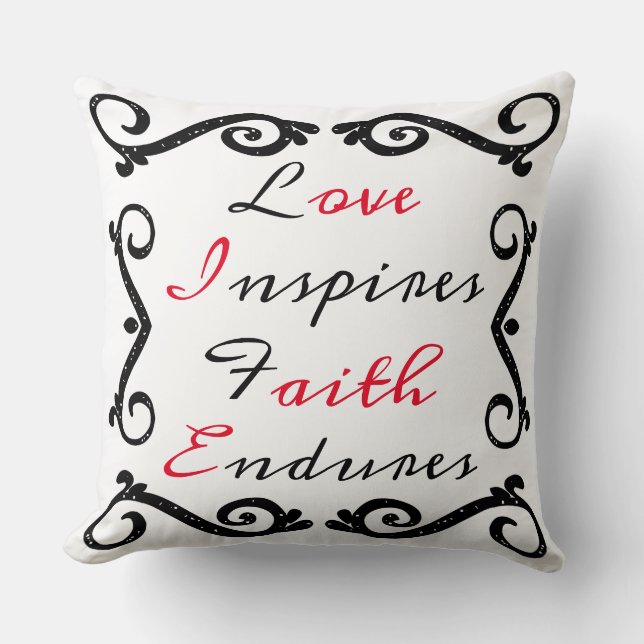 Almofada O amor inspira, a fé sustenta (Frente)