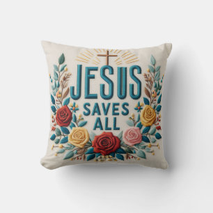 Almofada O Amor Redenho de Jesus Cristo JESUS SALVA TUDO