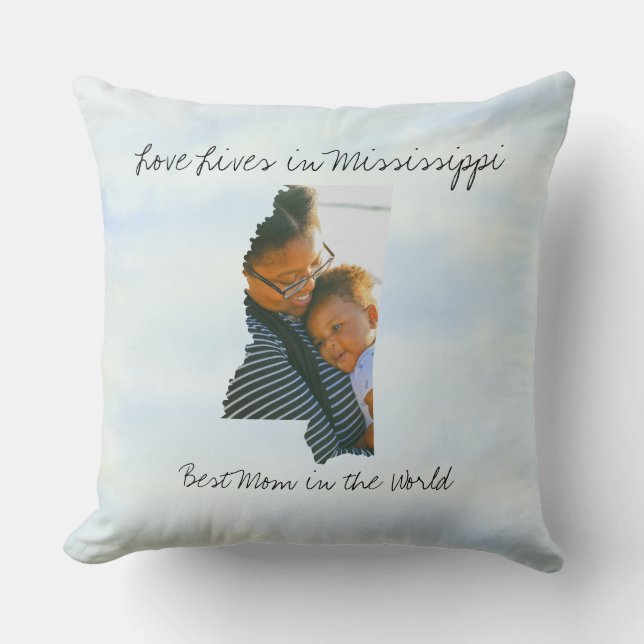 Almofada O Amor Vive No Estado Do Mississipi Com Foto (Frente)