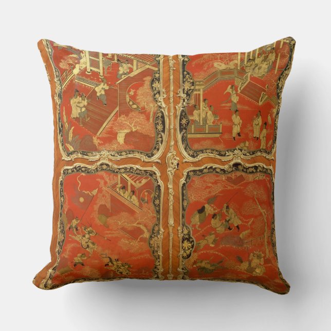 Almofada O armário embutido com laca vermelha do (Frente)