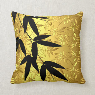 Almofada O bambu Glam sae do ouro da folha Dourado