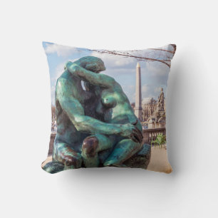 Almofada O Beijo de Auguste Rodin nas Tuileries, Paris