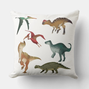 Almofada O bom dinossauro Aquarela Jurássica, azul branco
