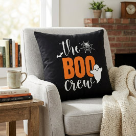 Almofada O Boo Crew Laranja e Preto Halloween