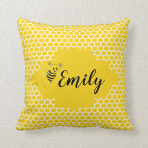 Almofada O branco amarelo do bebê Bumble o mel do favo de