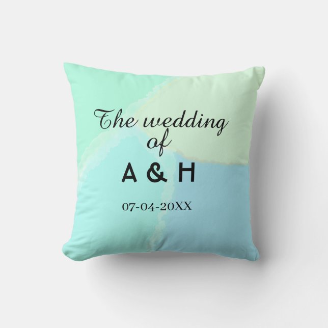 Almofada O casamento do par adicionar inicial da data (Frente)