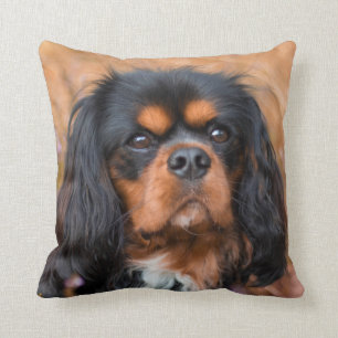 Almofada O Cavalier do Rei Charles Spaniel, preto e tan