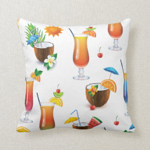 Almofada O cocktail tropical bebe o travesseiro decorativo